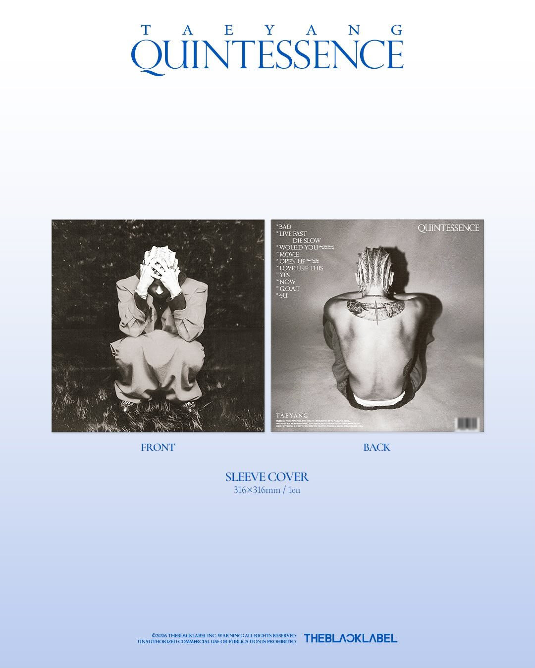 Pre-order| TAEYANG QUINTESSENCE (VINYL)
