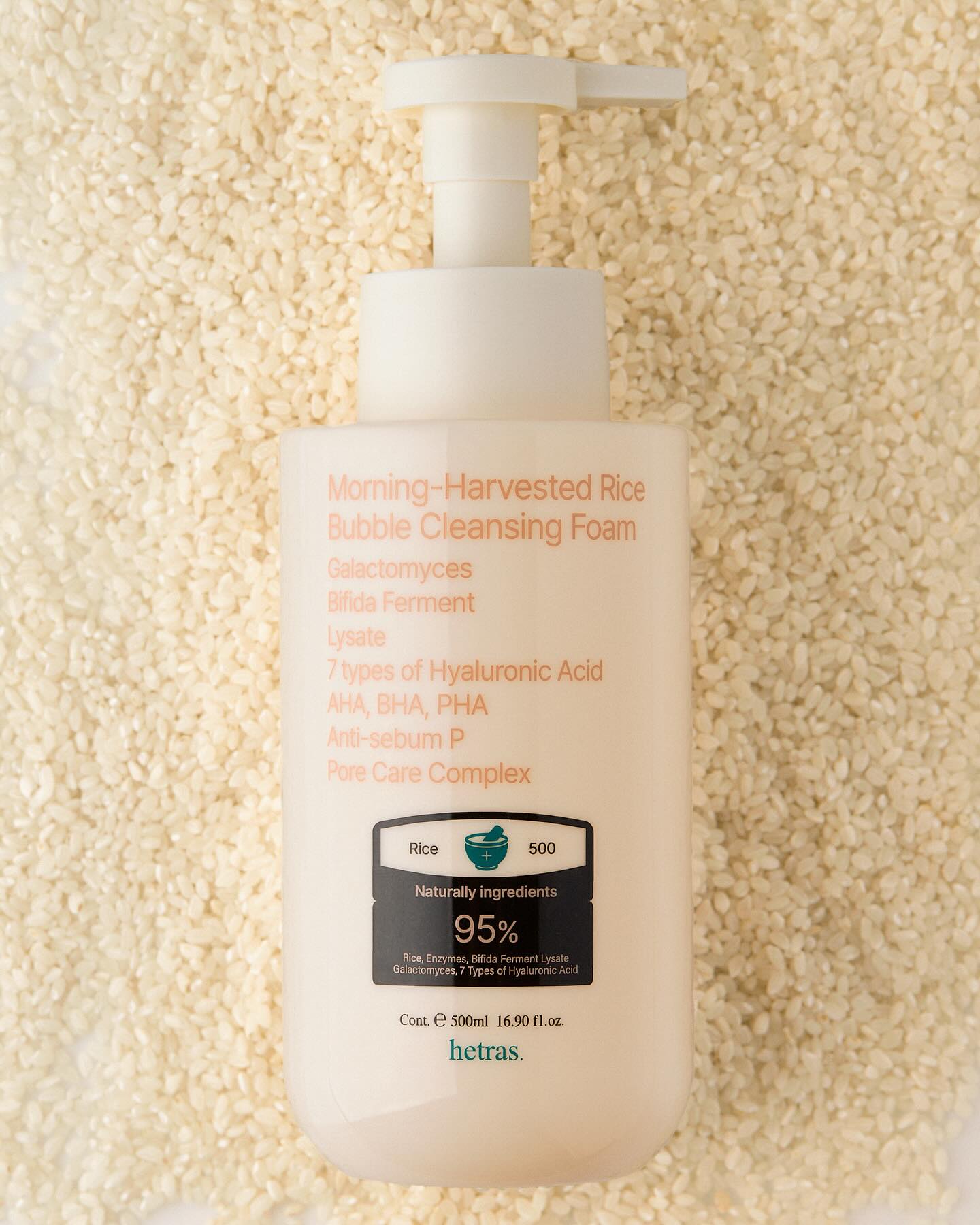 Hetras Morning Rice Bubble Cleansing Foam 500ml