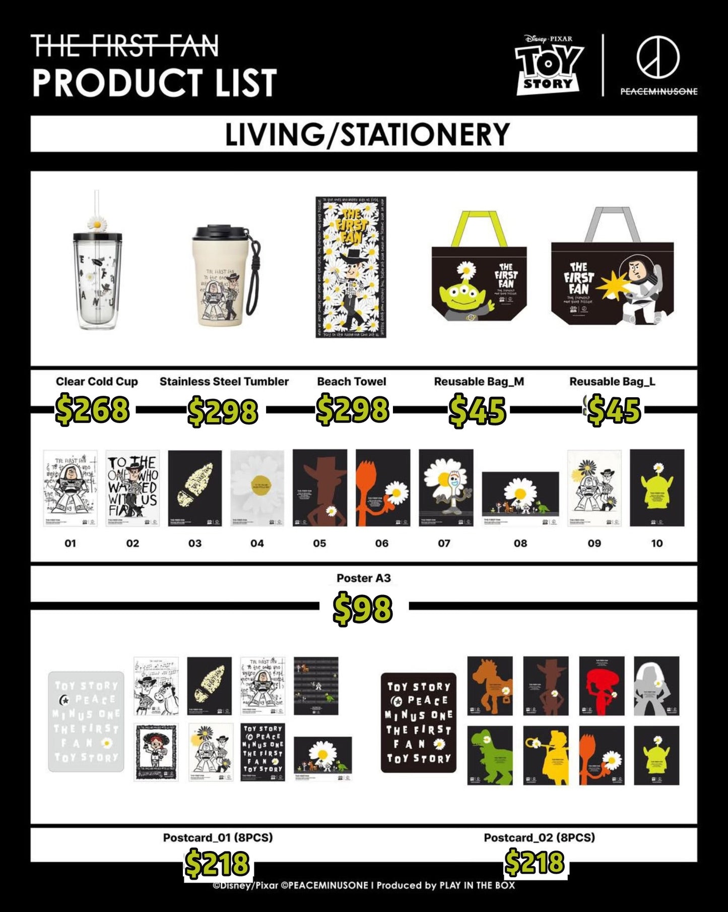 Pre-order| PEACEMINUSONE x Toy Story THE FIRST FAN 2nd batch