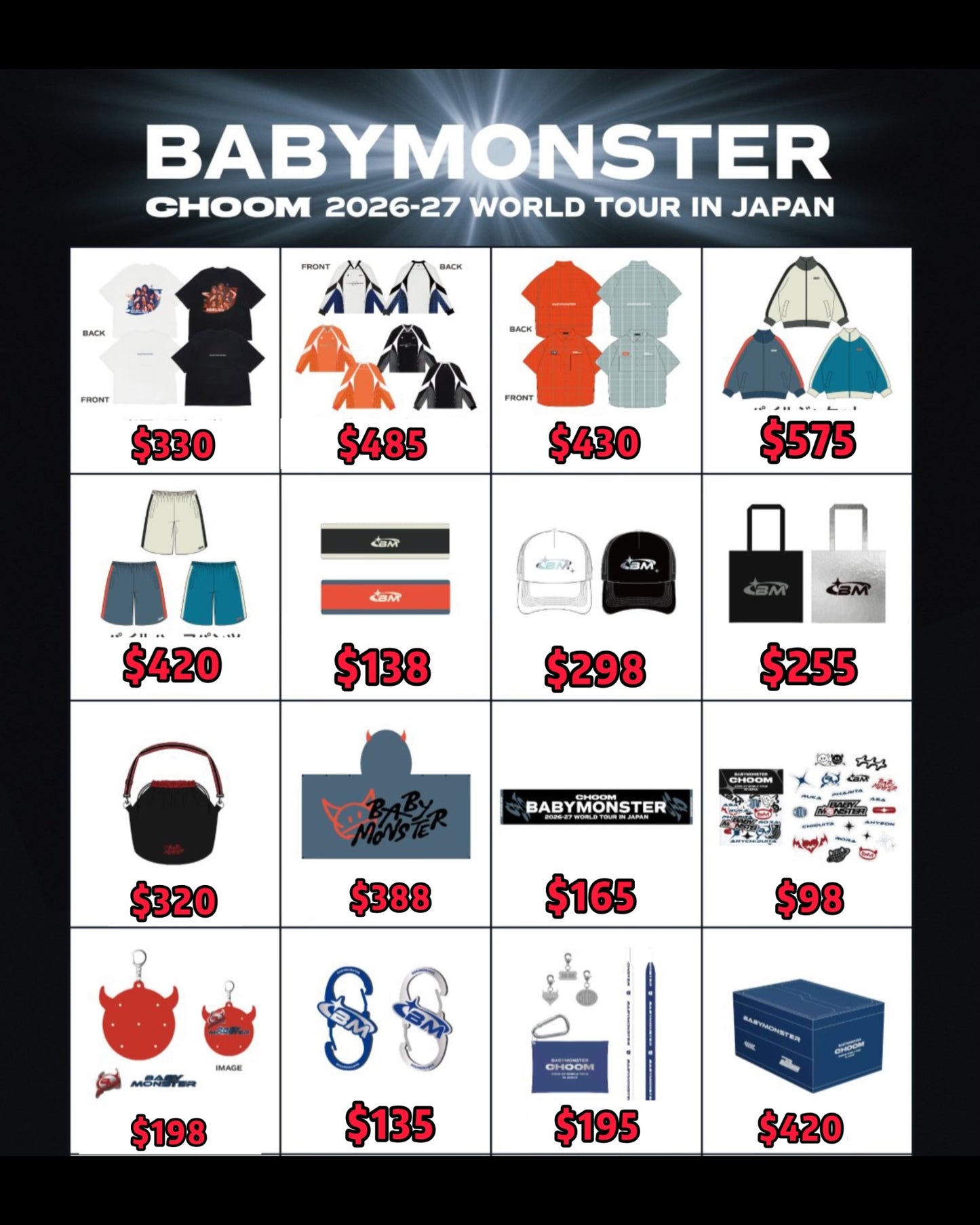 Pre-order| BABYMONSTER WORLD TOUR CHOOM IN JAPAN OFFICIAL GOODS