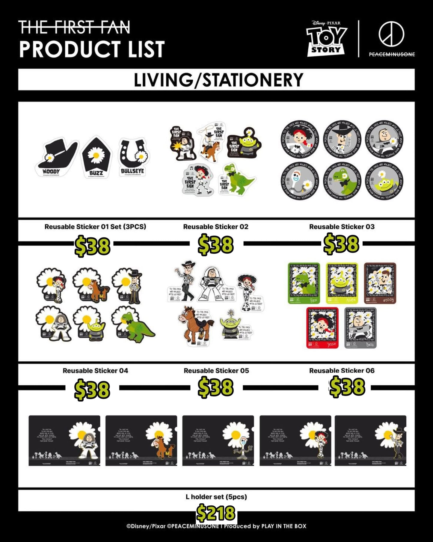 Pre-order| PEACEMINUSONE x Toy Story THE FIRST FAN 2nd batch
