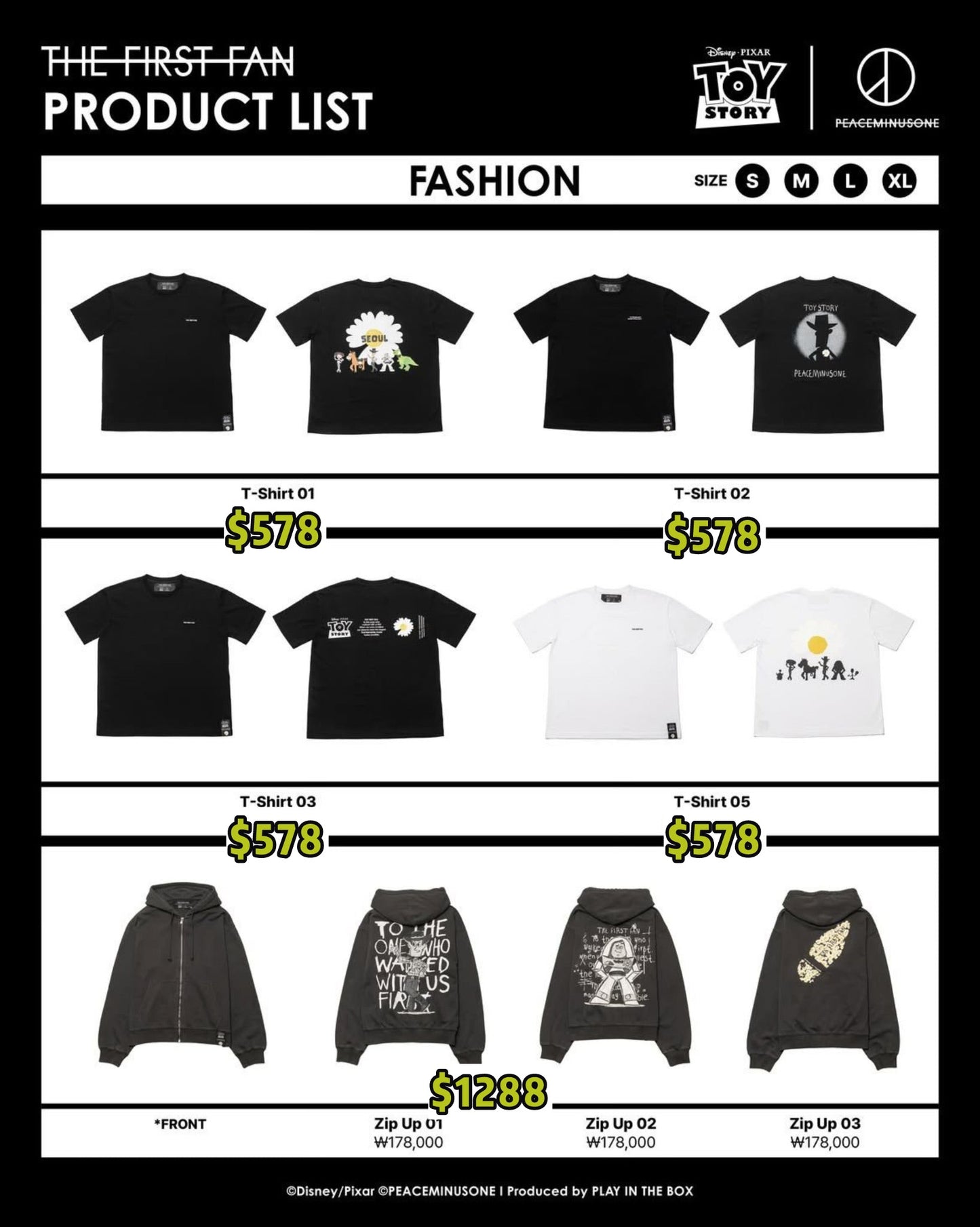 Pre-order| PEACEMINUSONE x Toy Story THE FIRST FAN 2nd batch