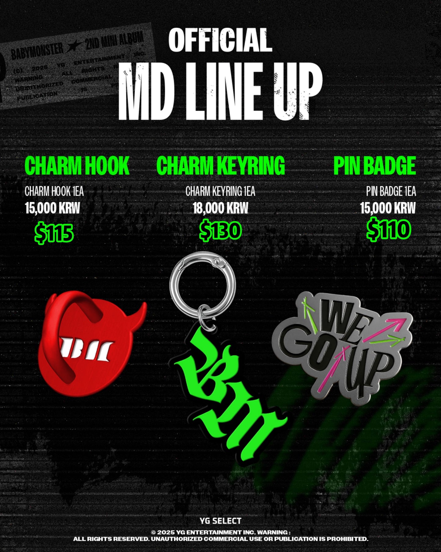 Pre-order| BABYMONSTER 2nd MINI ALBUM [WE GO UP] OFFICIAL MD