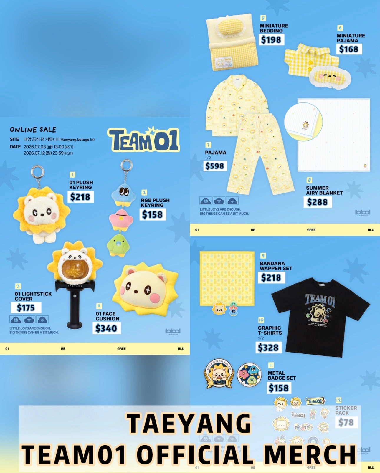 Pre-order| TAEYANG TEAM01 OFFICIAL MERCH