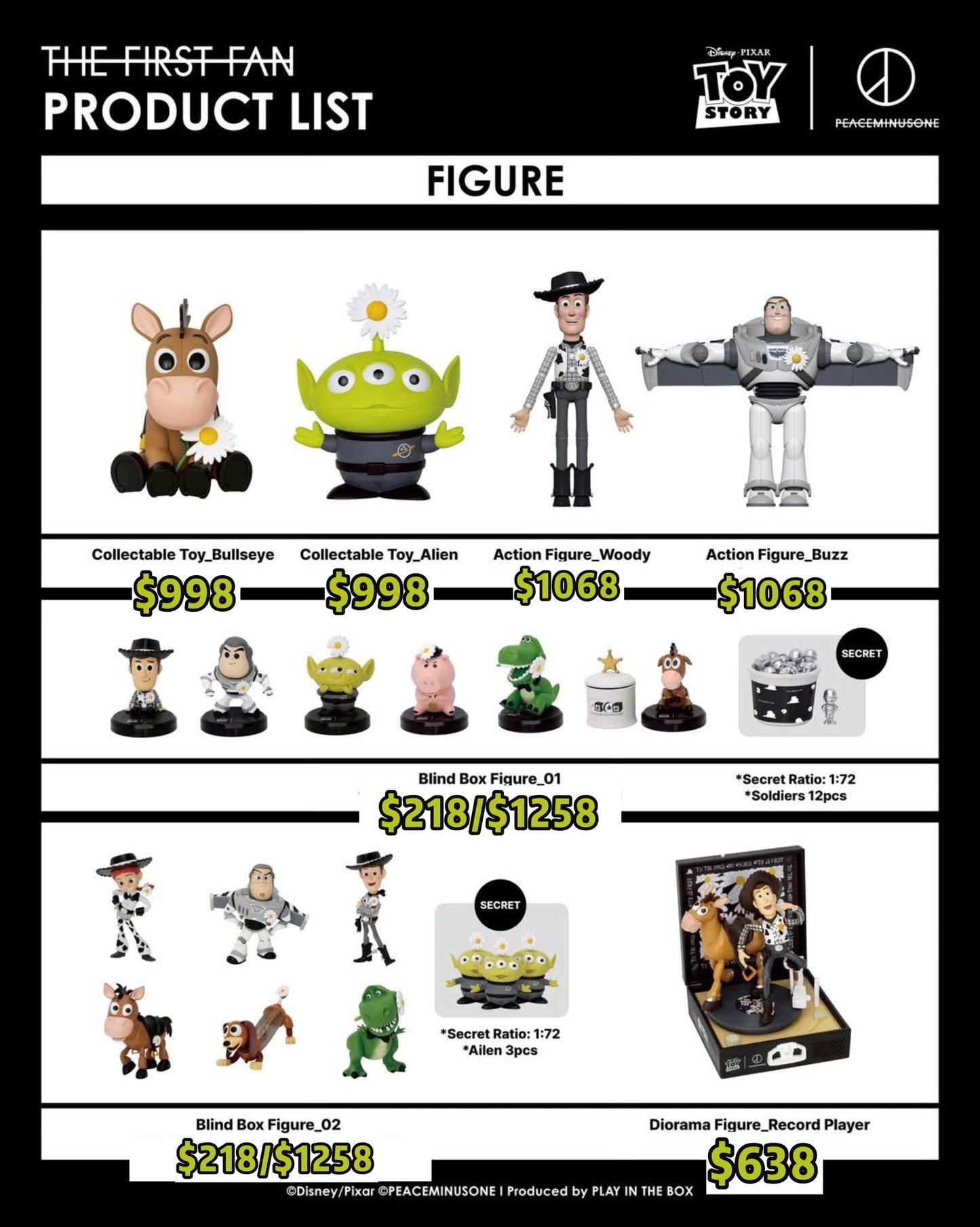 Pre-order| PEACEMINUSONE x Toy Story THE FIRST FAN 2nd batch