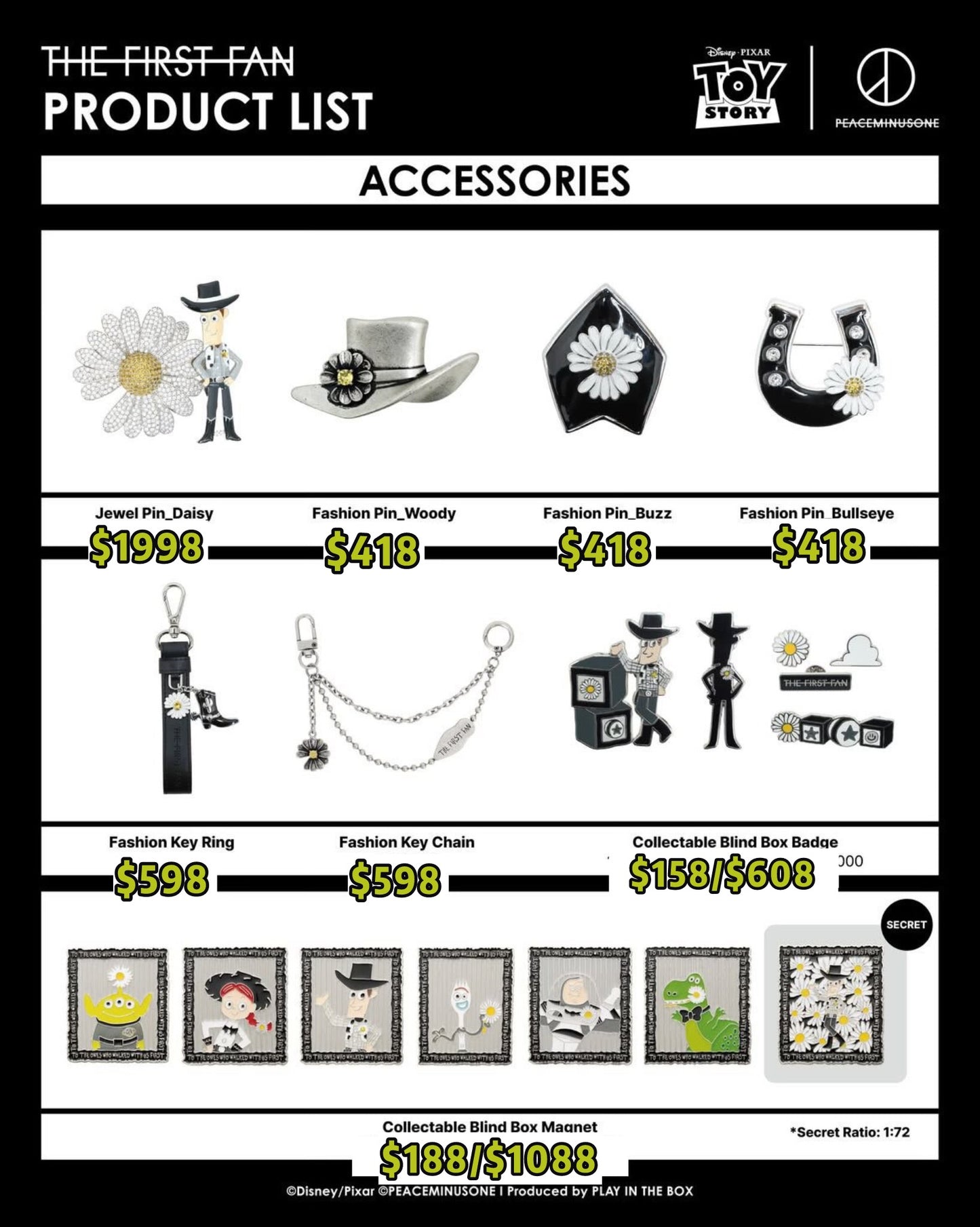 Pre-order| PEACEMINUSONE x Toy Story THE FIRST FAN 2nd batch
