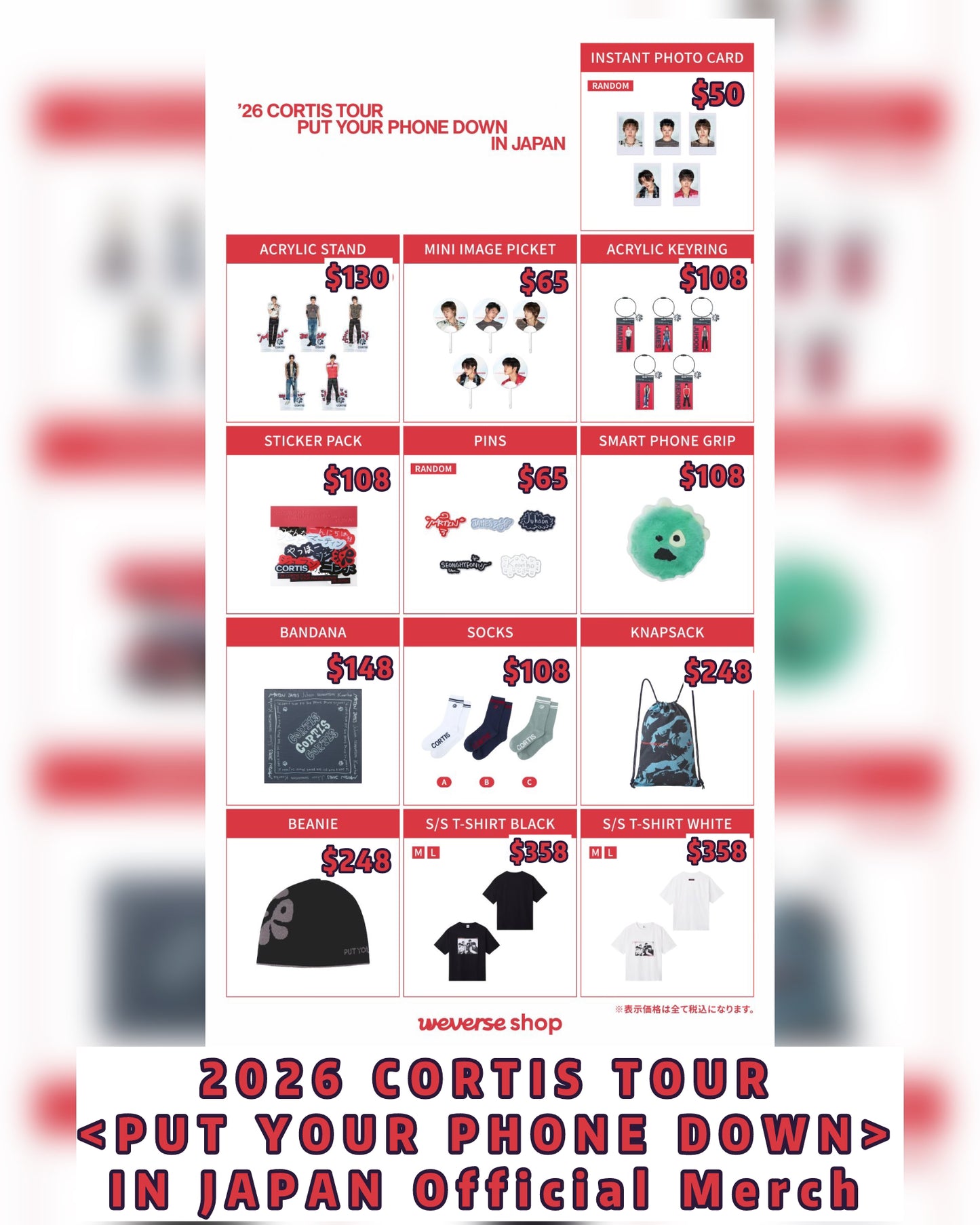 Pre-order| CORTIS TOUR <PUT YOUR PHONE DOWN> IN JAPAN Official Merch