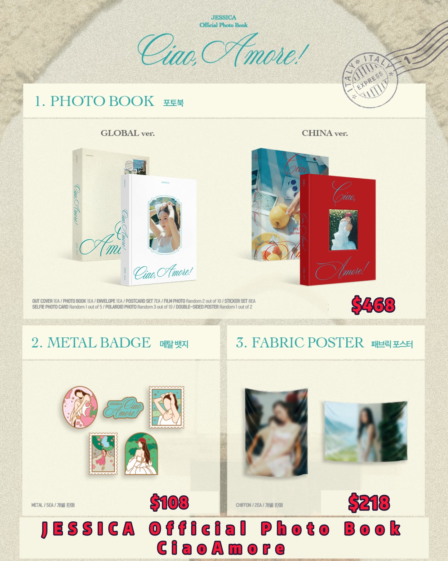Pre-order| JESSICA Official Photo Book CiaoAmore