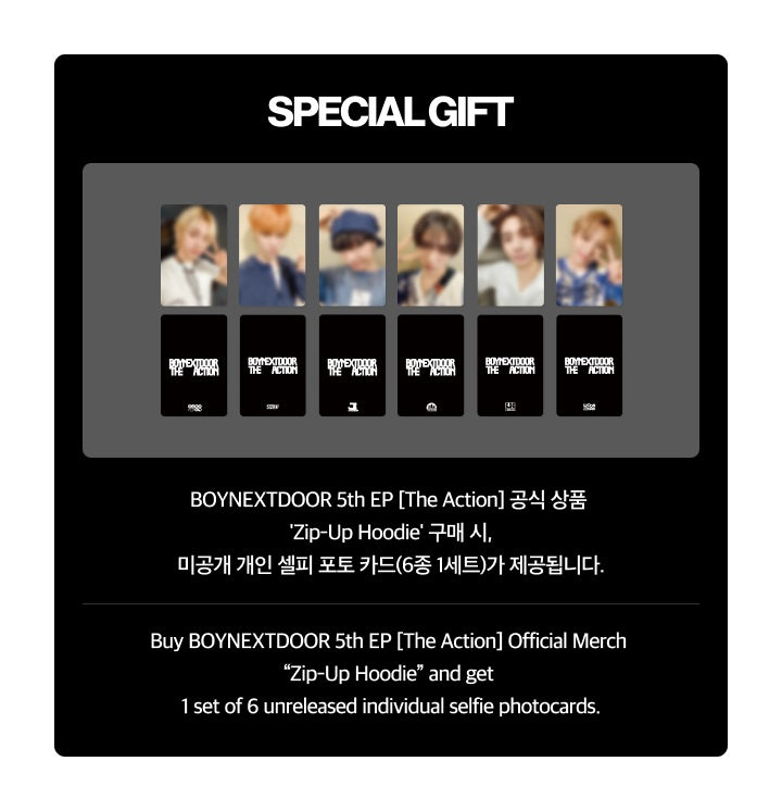 Pre-order| BOYNEXTDOOR 5th EP The Action Zip-Up Hoodie